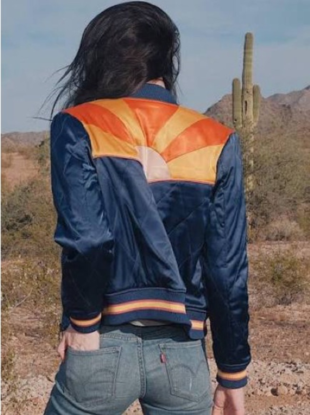 Classic Rock Couture Original Blue Rising Sun Unisex Bomber Jacket